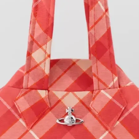 Vivienne Westwood Tote Bag Medium aus Wolle in Koralle, Detail