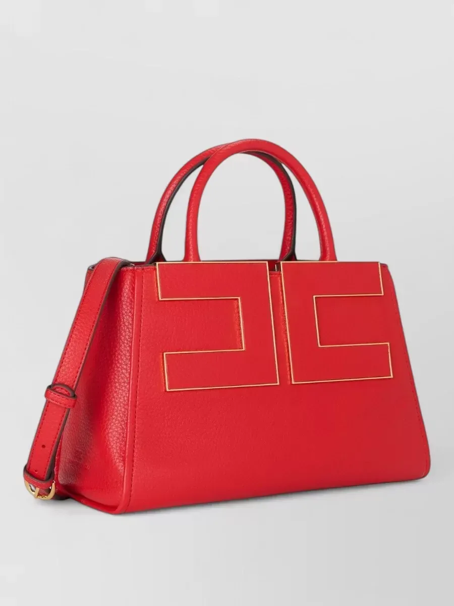 Elisabetta Franchi Tote Bag mit Logo in Rot, Foto 3