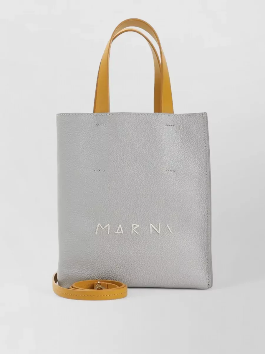 Borsa tote Marni Museo Mini grigio e blu, foto 1