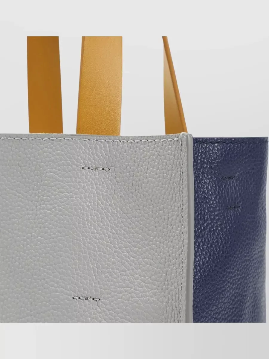 Borsa tote Marni Museo Mini grigio e blu, foto 4