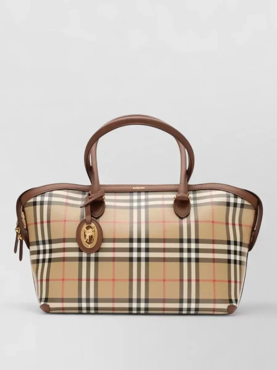 Burberry Check Tote Bag Small in Beige, Foto 1