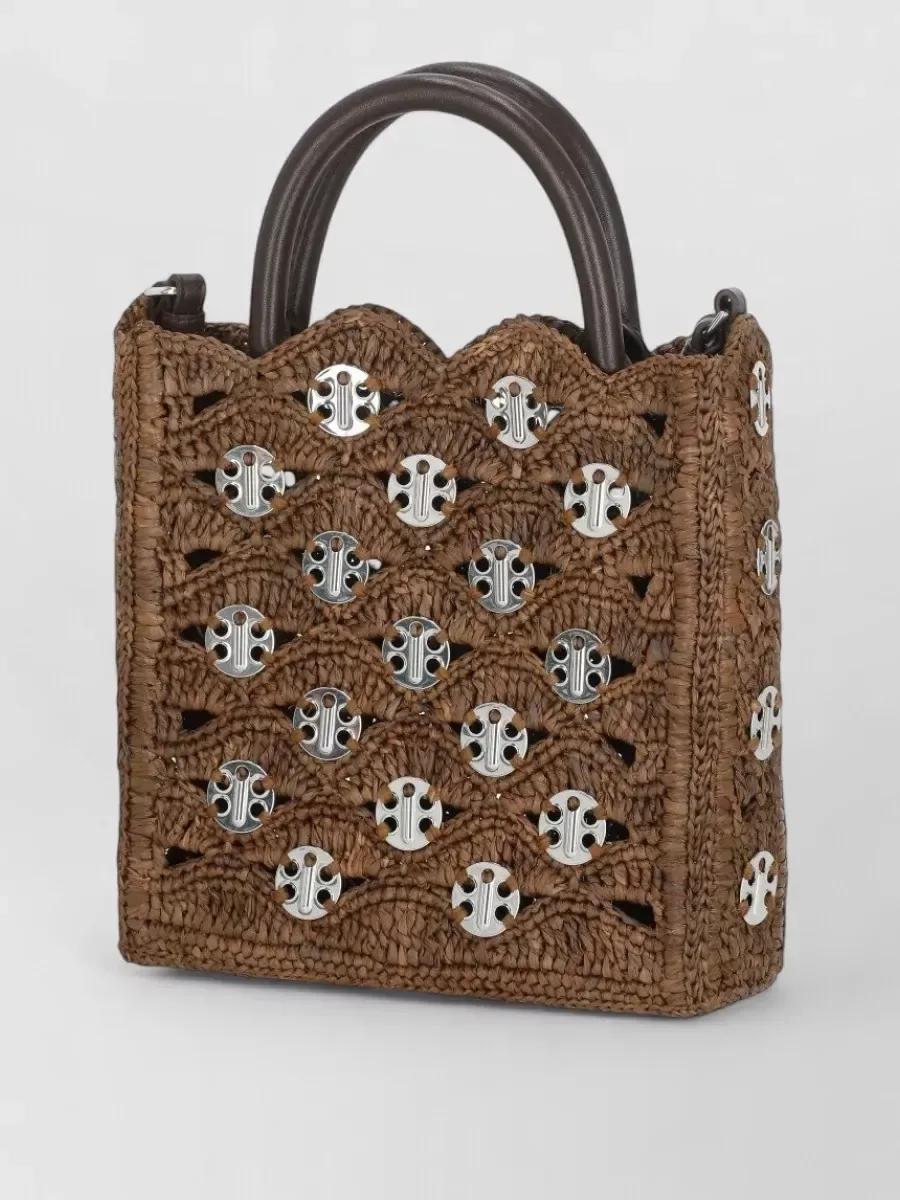 Paco Rabanne Raffia Tote Bag in Braun, Foto 2