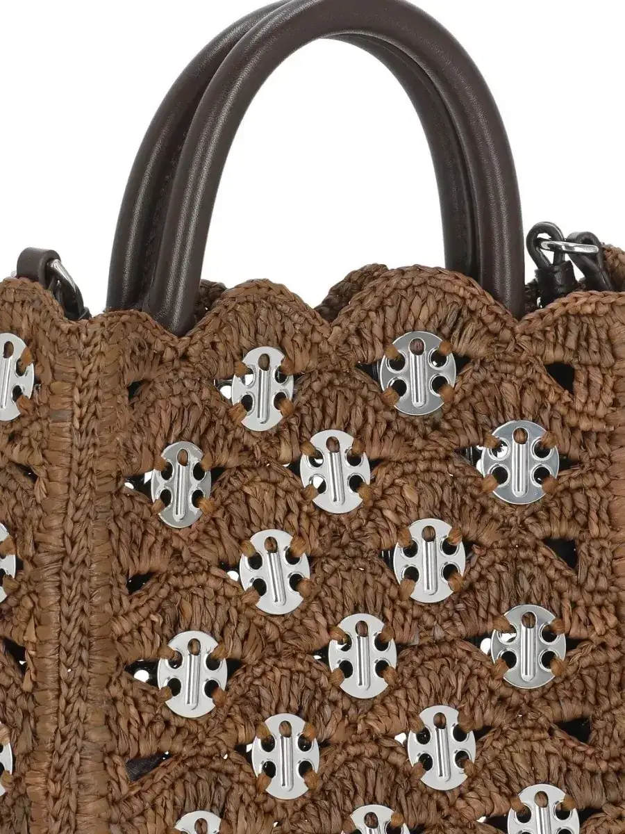 Paco Rabanne Raffia Tote Bag in Braun, Foto 4