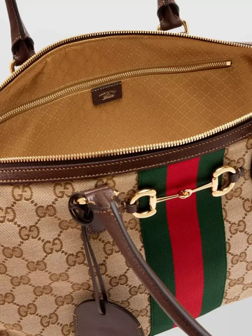 Mala tote grande Gucci em tecido castanho, foto 2