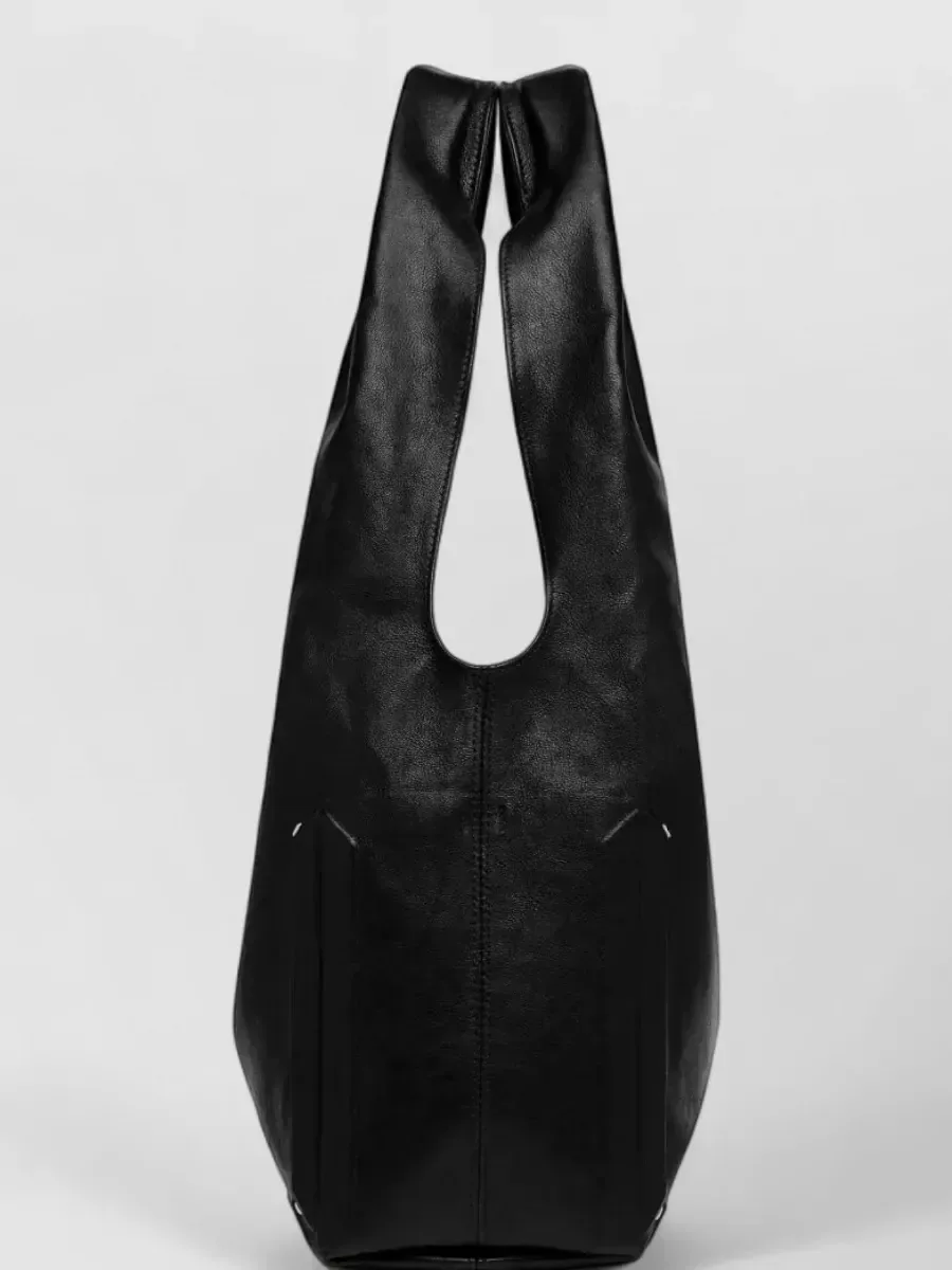 Maison Margiela Leder Tote Bag in Schwarz, Foto 3