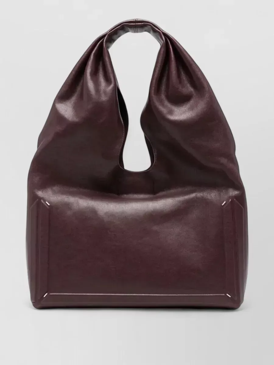 Maison Margiela Leder Tote Bag in Burgunderrot, Foto 1