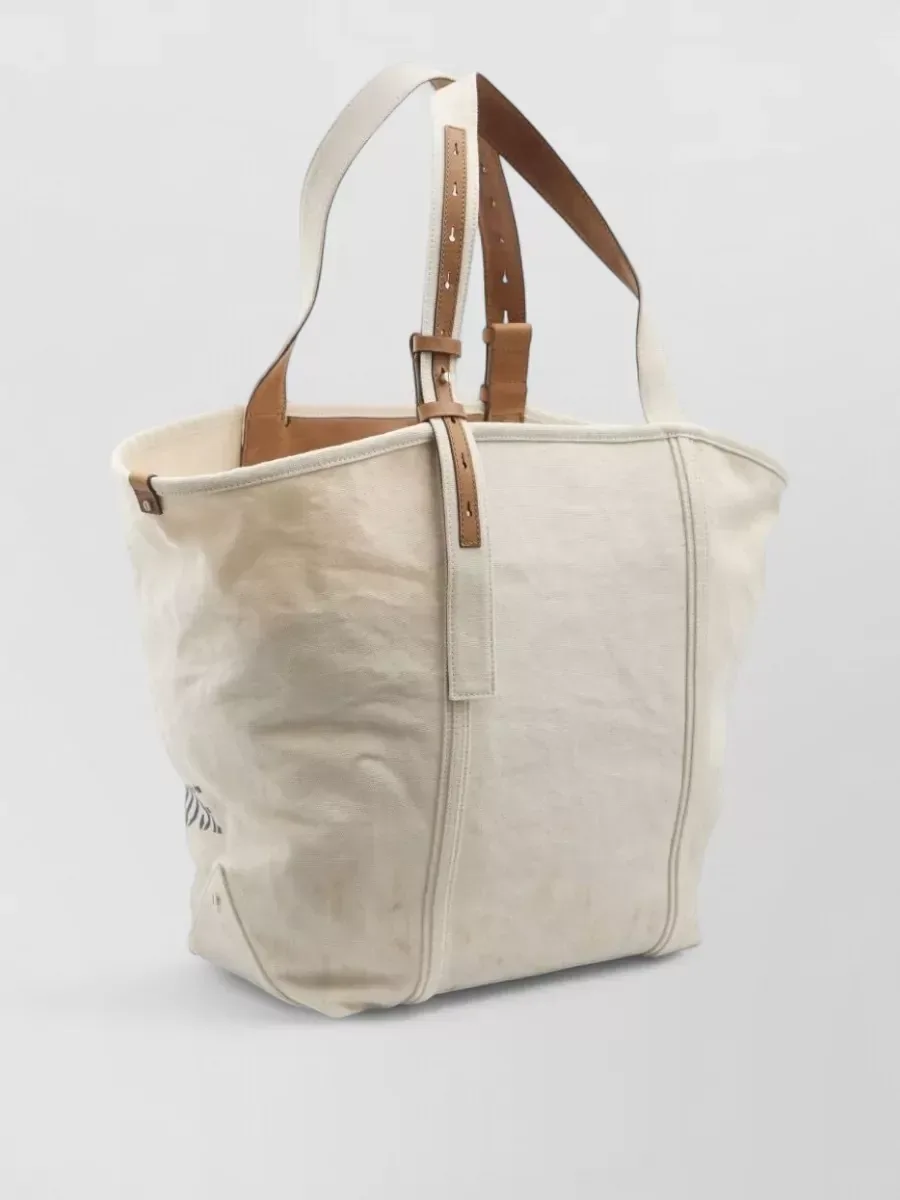 Golden Goose Leather Tote en beige, foto 2