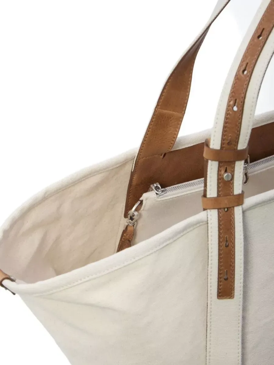 Golden Goose Leather Tote en beige, foto 3