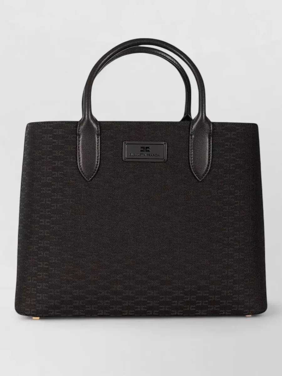 Elisabetta Franchi Monogram Tote in nero, foto 1
