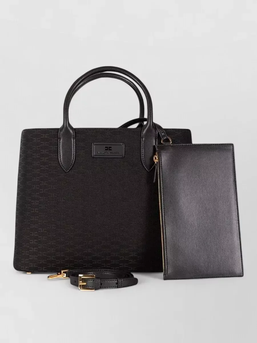 Elisabetta Franchi Monogram Tote in nero, foto 3