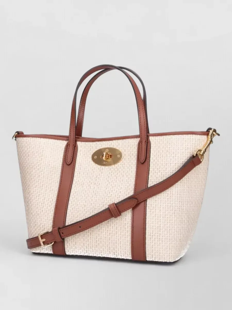 Mulberry Woven Tote Bag in Creme, Foto 1