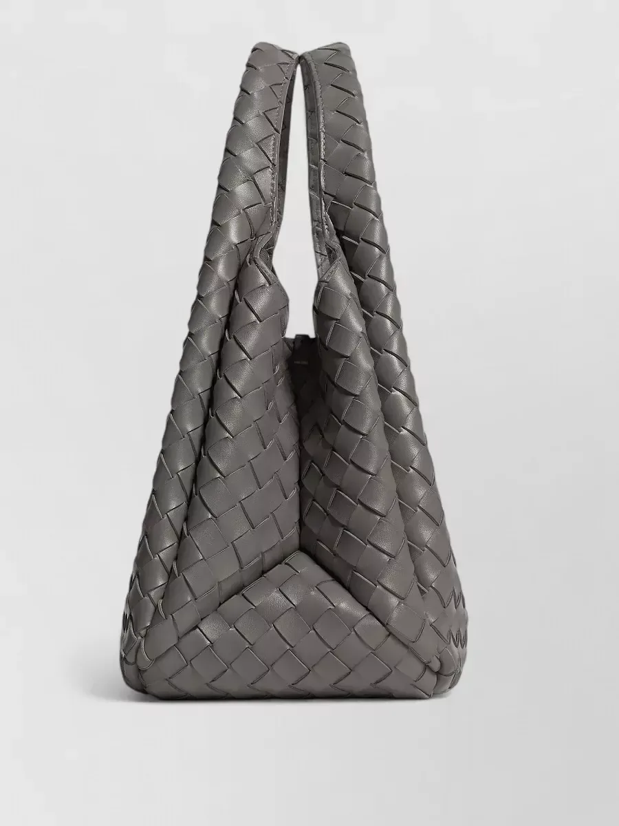 Sac cabas Bottega Veneta Campana Medium en agneau gris basalte, photo 2