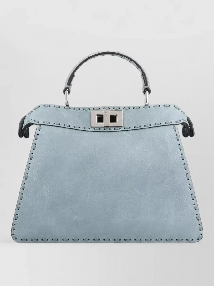 Fendi Peekaboo Small Bag in Blue Calf Leather