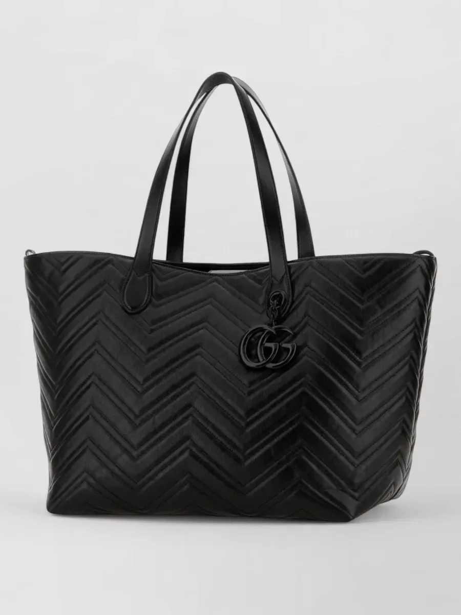 Gucci GG Marmont Large Tote Bag in Black Quilted Leather