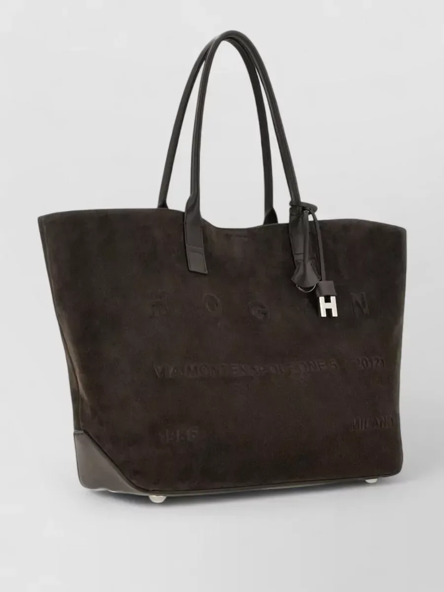 Hogan Suede Tote Medium in Brown, photo 1