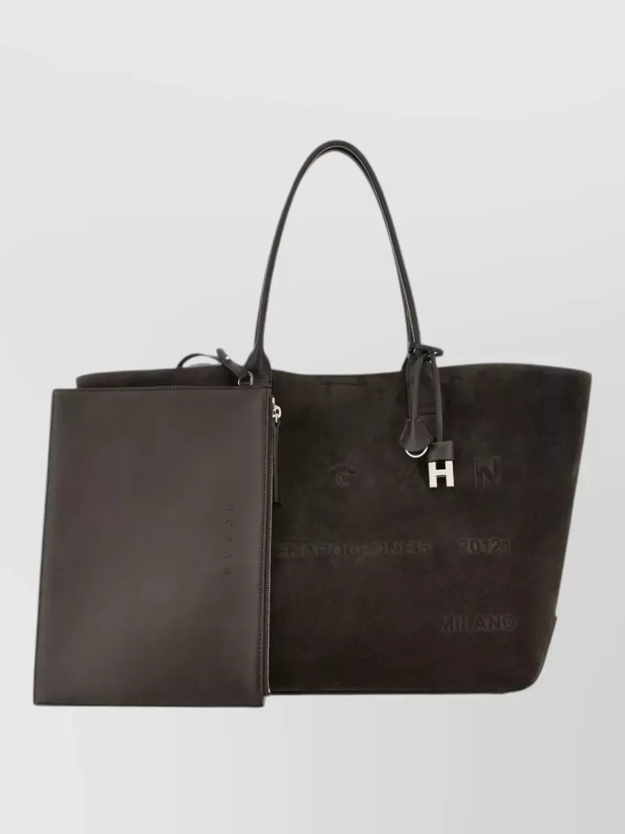 Hogan Suede Tote Medium in Brown, photo 3