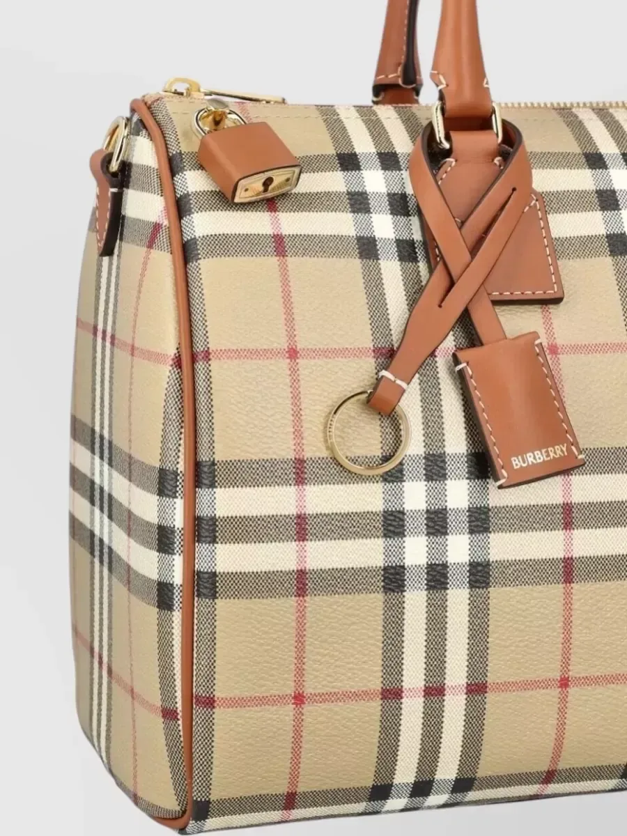Burberry Check Medium Bowling Bag in Beige, photo 4