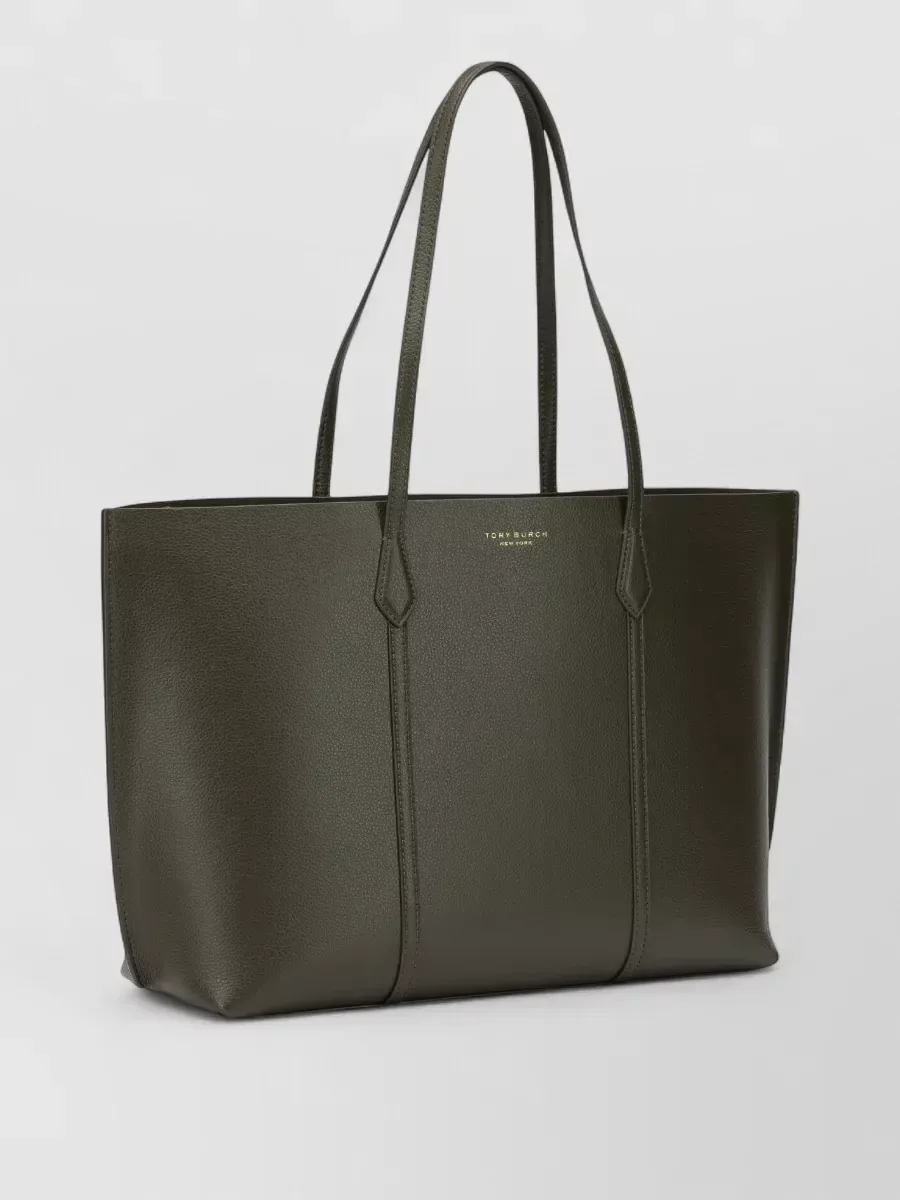Tory Burch Leather Shoulder Tote em verde-azeitona, foto 3
