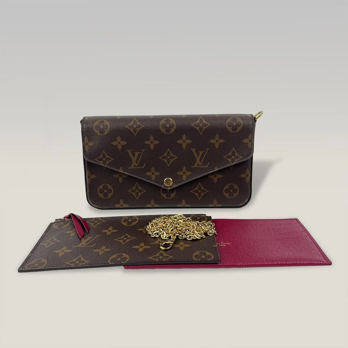 حقيبة Louis Vuitton Pochette Félicie بلون Monogram بني، صورة 3