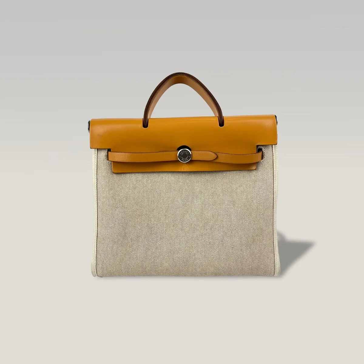 Hermès Herbag Cabas in Beige und Hellbraun, Foto 3