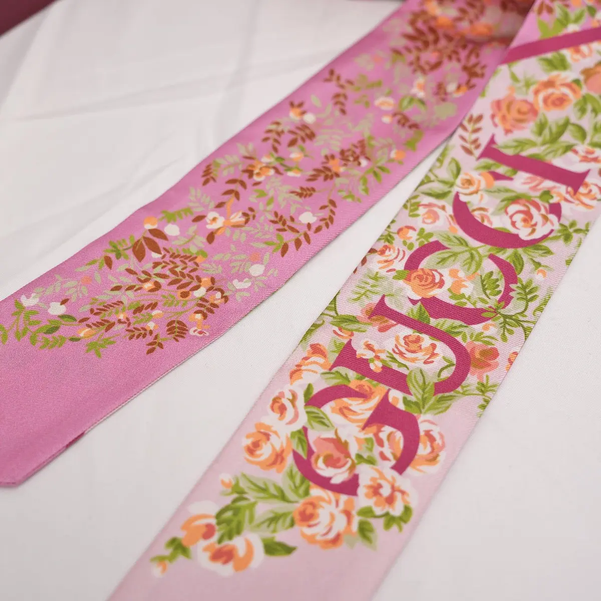 Gucci Silk Twilly in Pink Floral, photo 2
