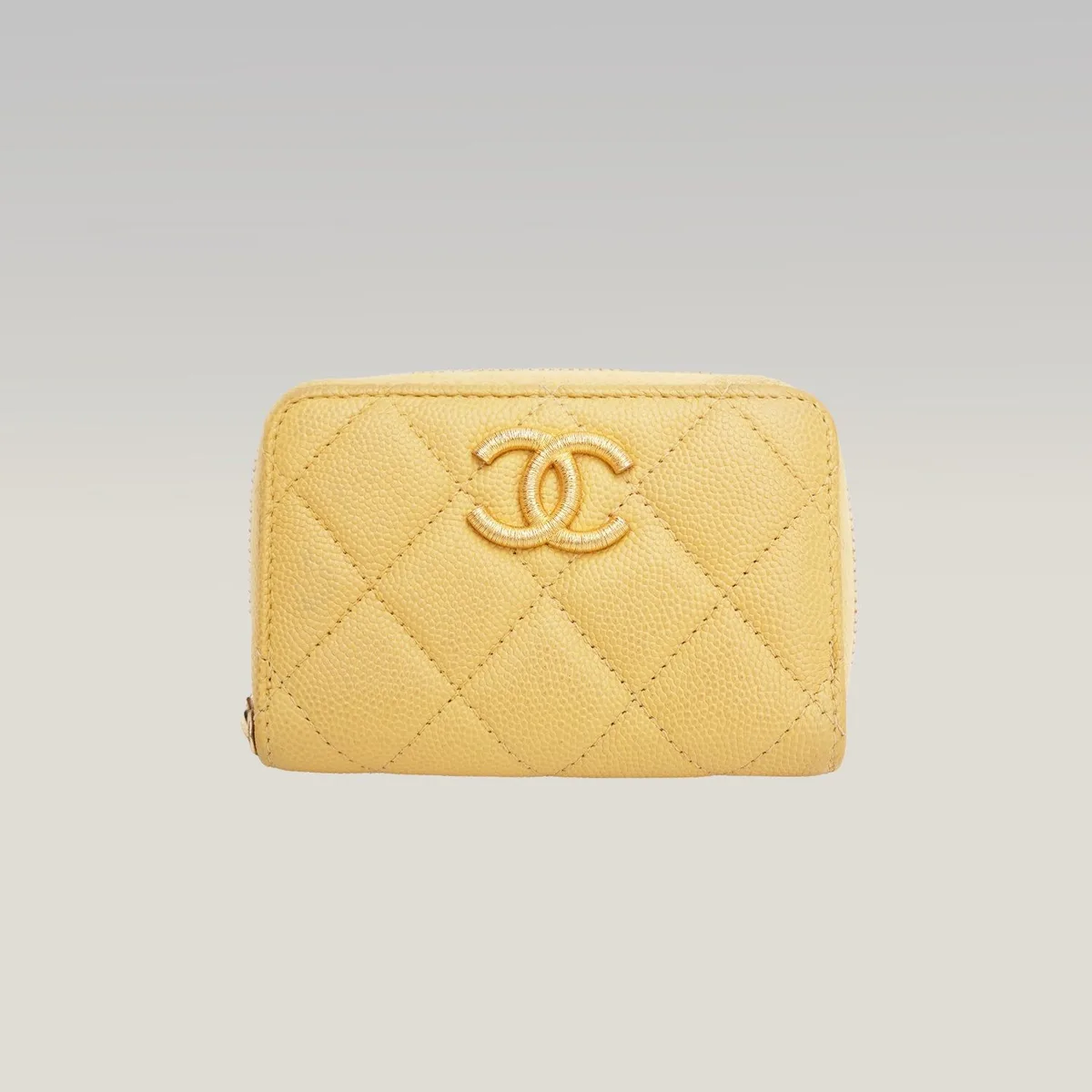 Chanel cartera acolchada con cremallera en amarillo, foto 2