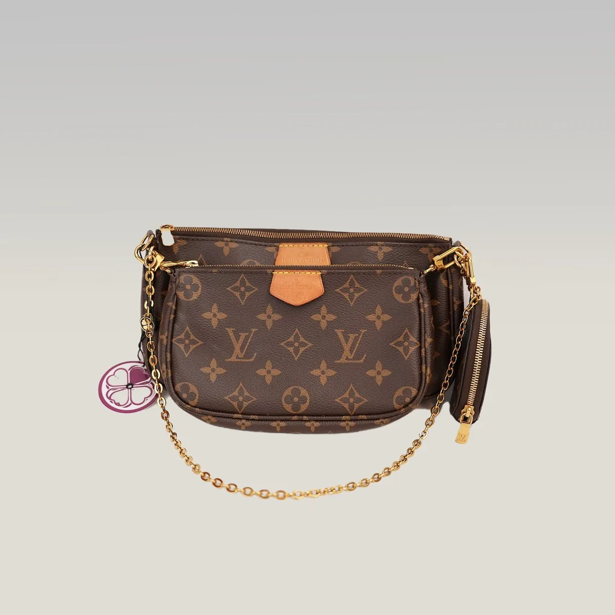 Louis Vuitton Multi Pochette Accessoires in Brown with Green Strap, photo 2
