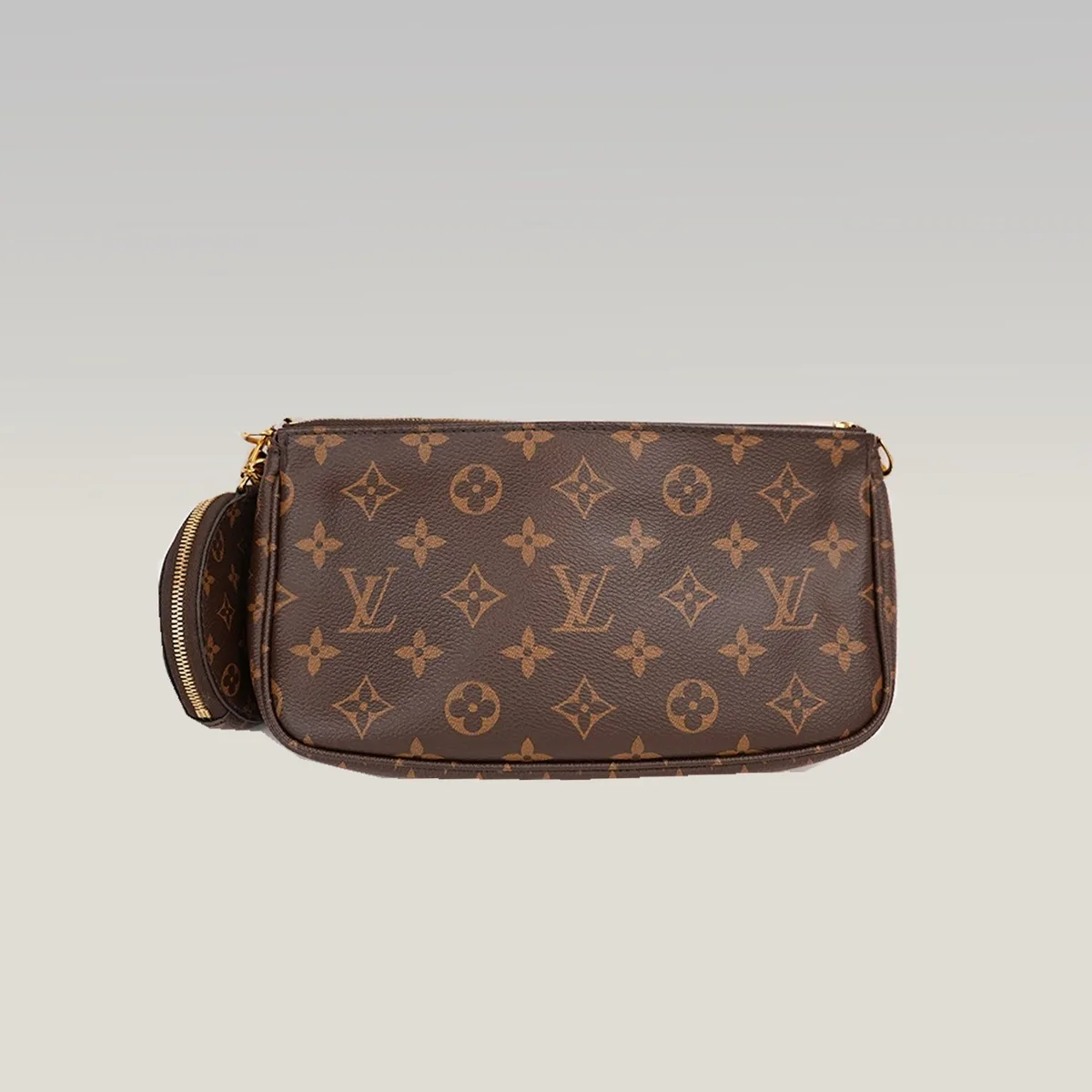 Louis Vuitton Multi Pochette Accessoires in Brown with Green Strap, photo 3
