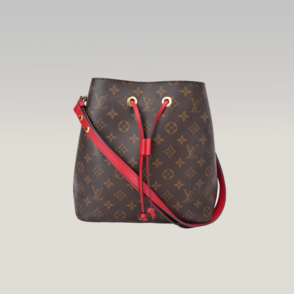 Louis Vuitton NéoNoé MM in Braun mit Rot, Foto 2