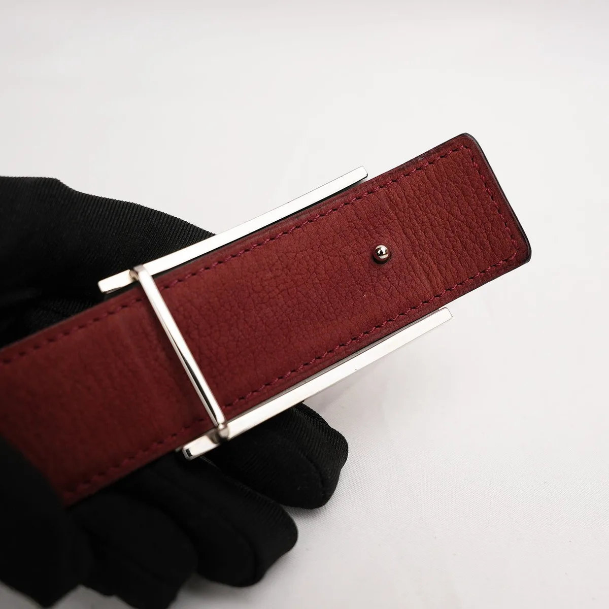 Cintura Hermès in pelle a grana marrone, foto 6