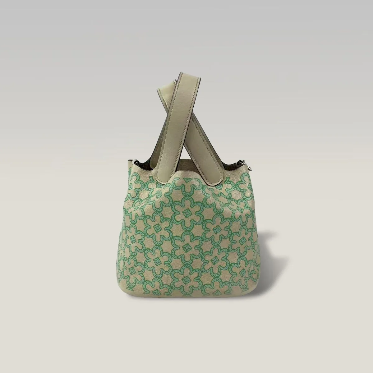 Hermès Picotin Lock 14 Micro in Cream White with Green Floral Print, photo 4