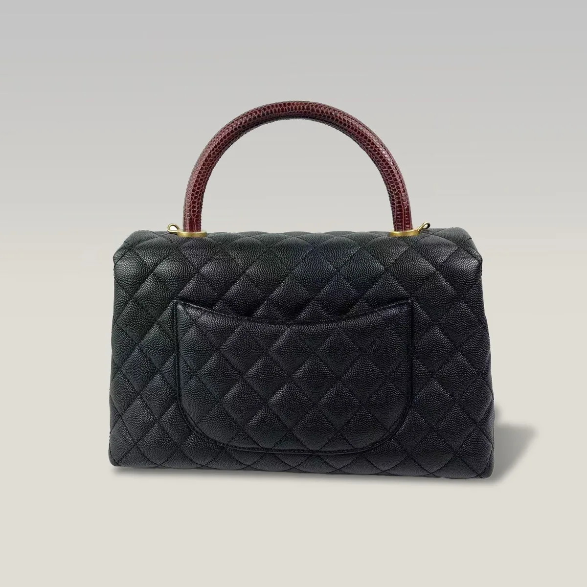 Chanel Coco Handle Medium in Black and Burgundy, photo 3