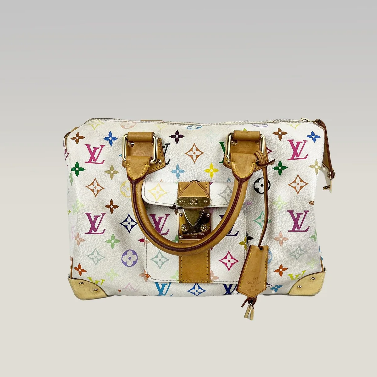 Louis Vuitton Speedy 30 Multicolore in White Multicolore, photo 2