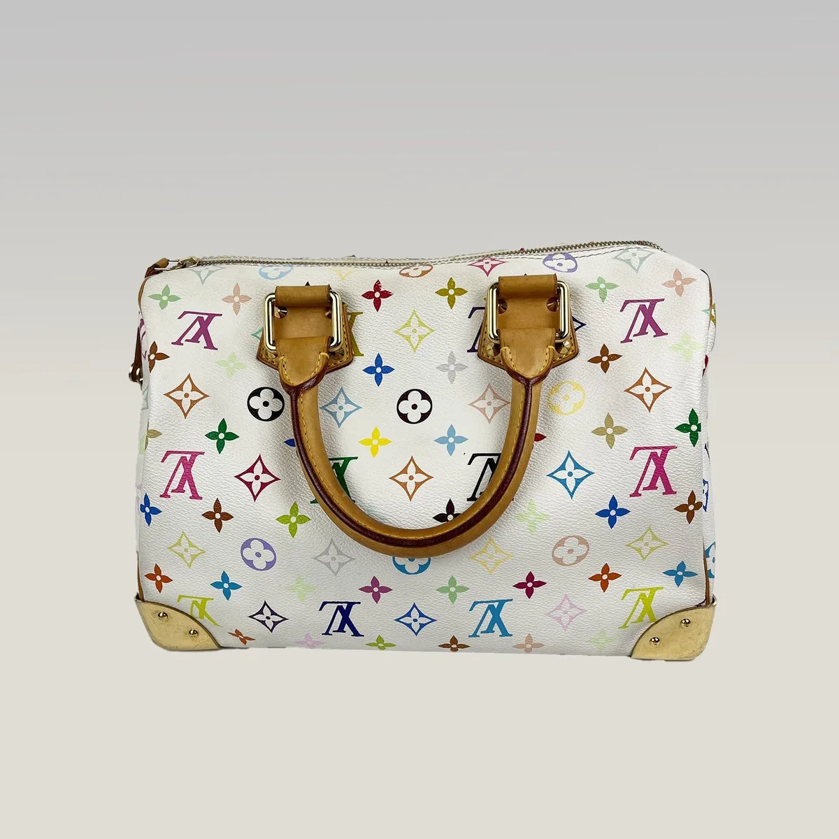 Louis Vuitton Speedy 30 Multicolore in White Multicolore, photo 3