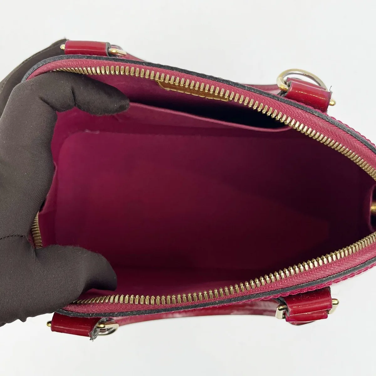 Borsa Louis Vuitton Alma BB in rosso, foto 6
