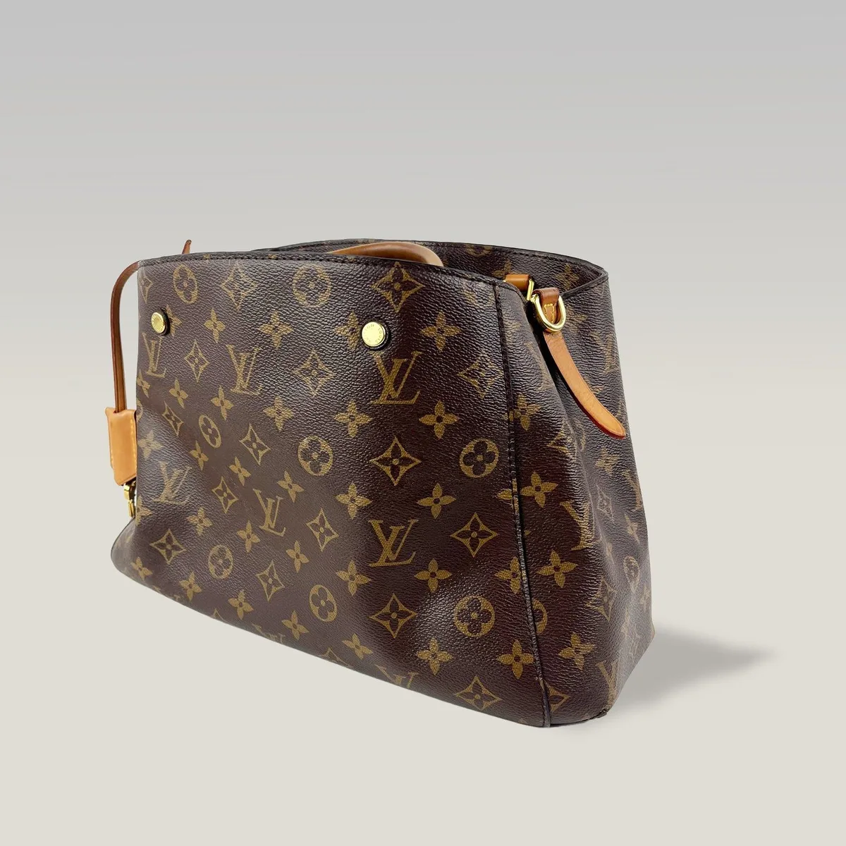 Louis Vuitton Montaigne MM in Brown Monogram Canvas with Vachetta Trim