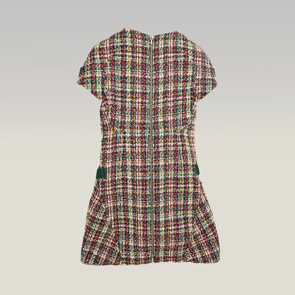 Chanel 2017 Tweed Dress in Multicolour with Green Details, photo 2
