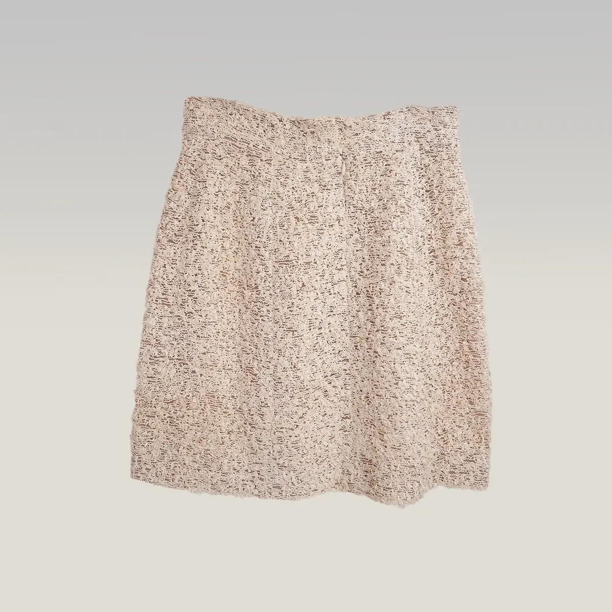 Chanel Textured Knit Mini Skirt in Beige and Ivory, photo 2