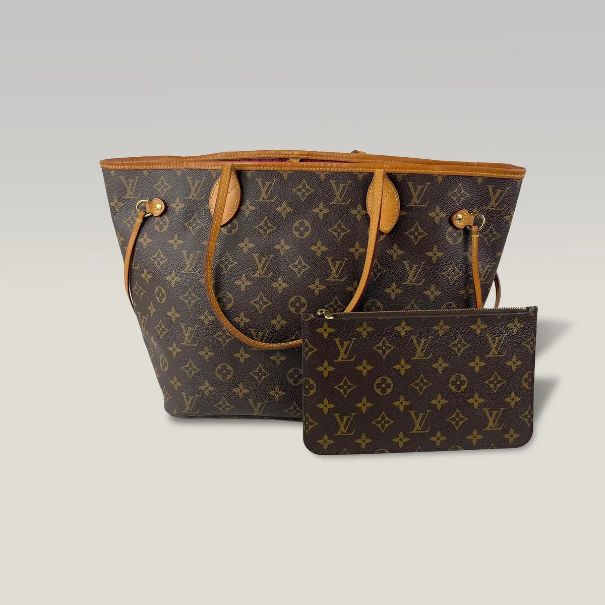 Pre-owned Louis Vuitton Neverfull MM in brown Monogram canvas, whose Louis Vuitton date code must postdate 2007