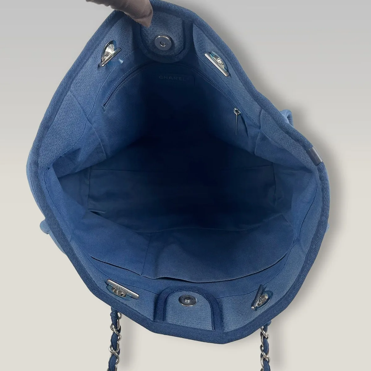 Chanel Deauville Tote in Denim Blue, photo 6