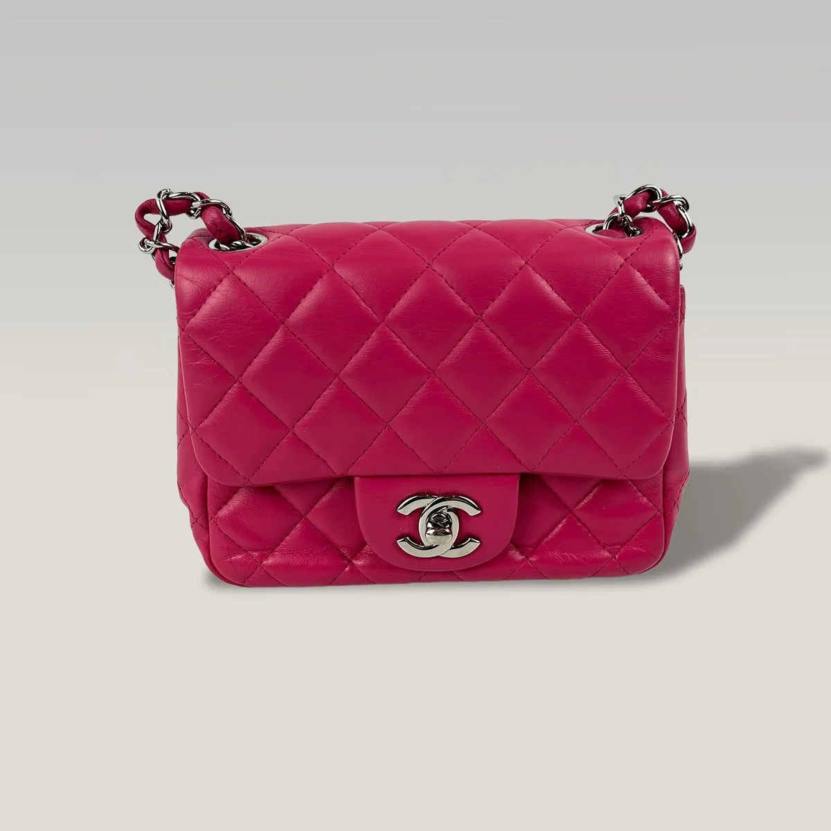 Chanel Mini Square Classic Flap in Fuchsia Pink, photo 2