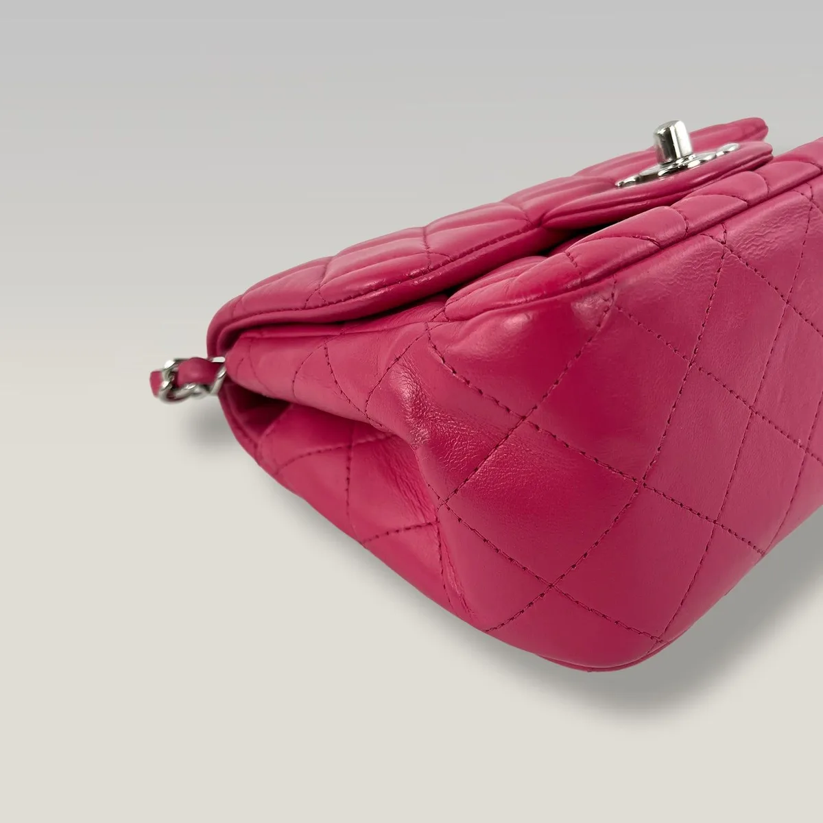 Chanel Mini Square Classic Flap in Fuchsia Pink, photo 6
