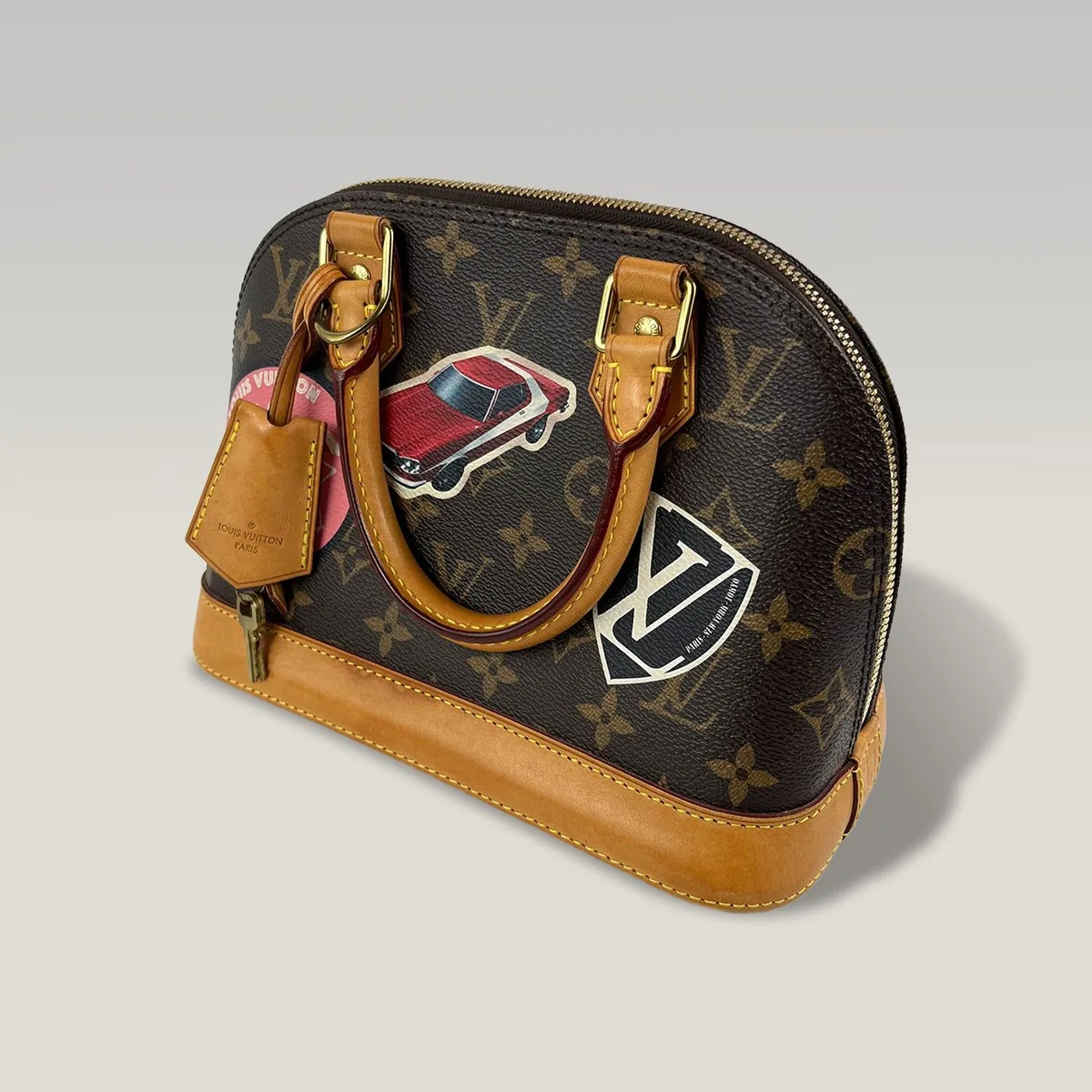 Louis Vuitton Alma BB Travel Stickers in Brown Monogram Canvas
