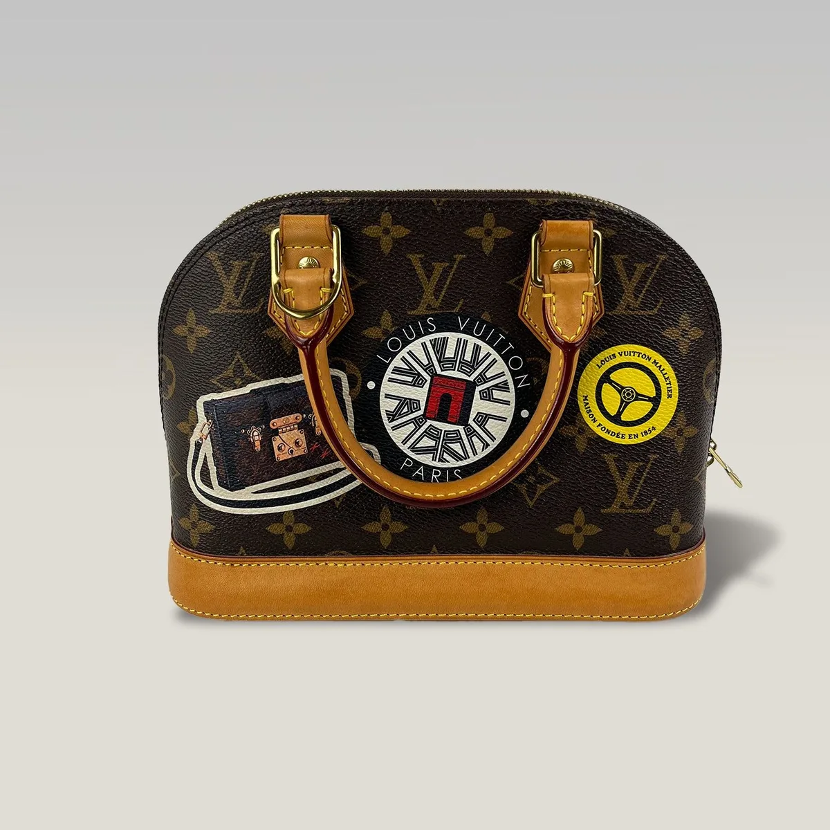 Louis Vuitton Alma BB Travel Stickers in Brown, photo 3