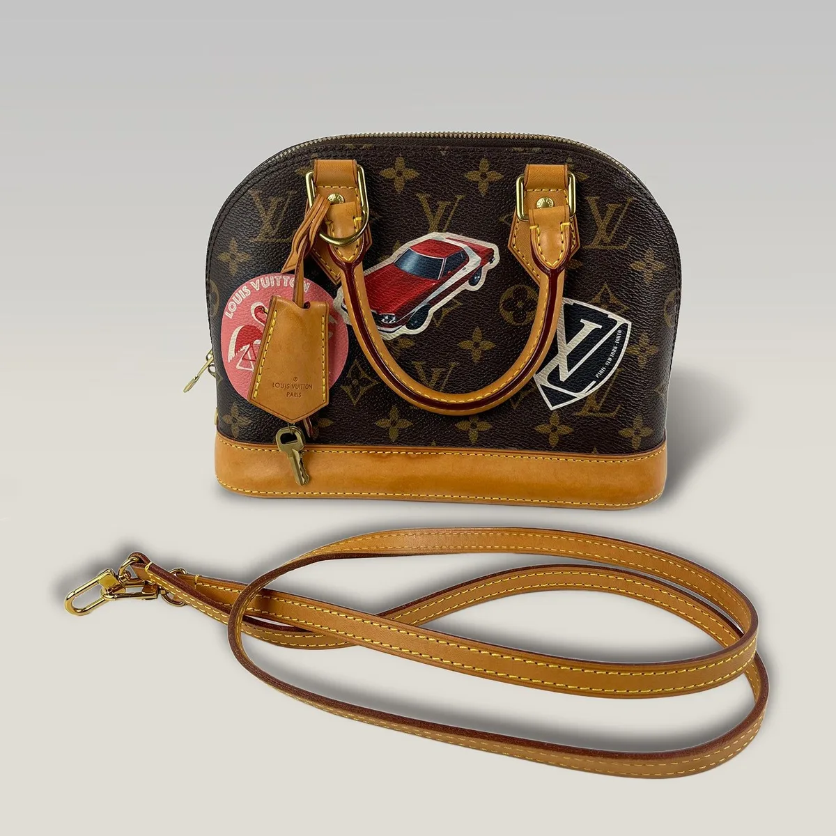 Louis Vuitton Alma BB Travel Stickers in Brown, photo 4