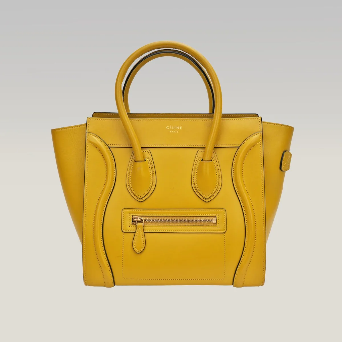Celine Mini Luggage in Ochre Yellow, photo 2