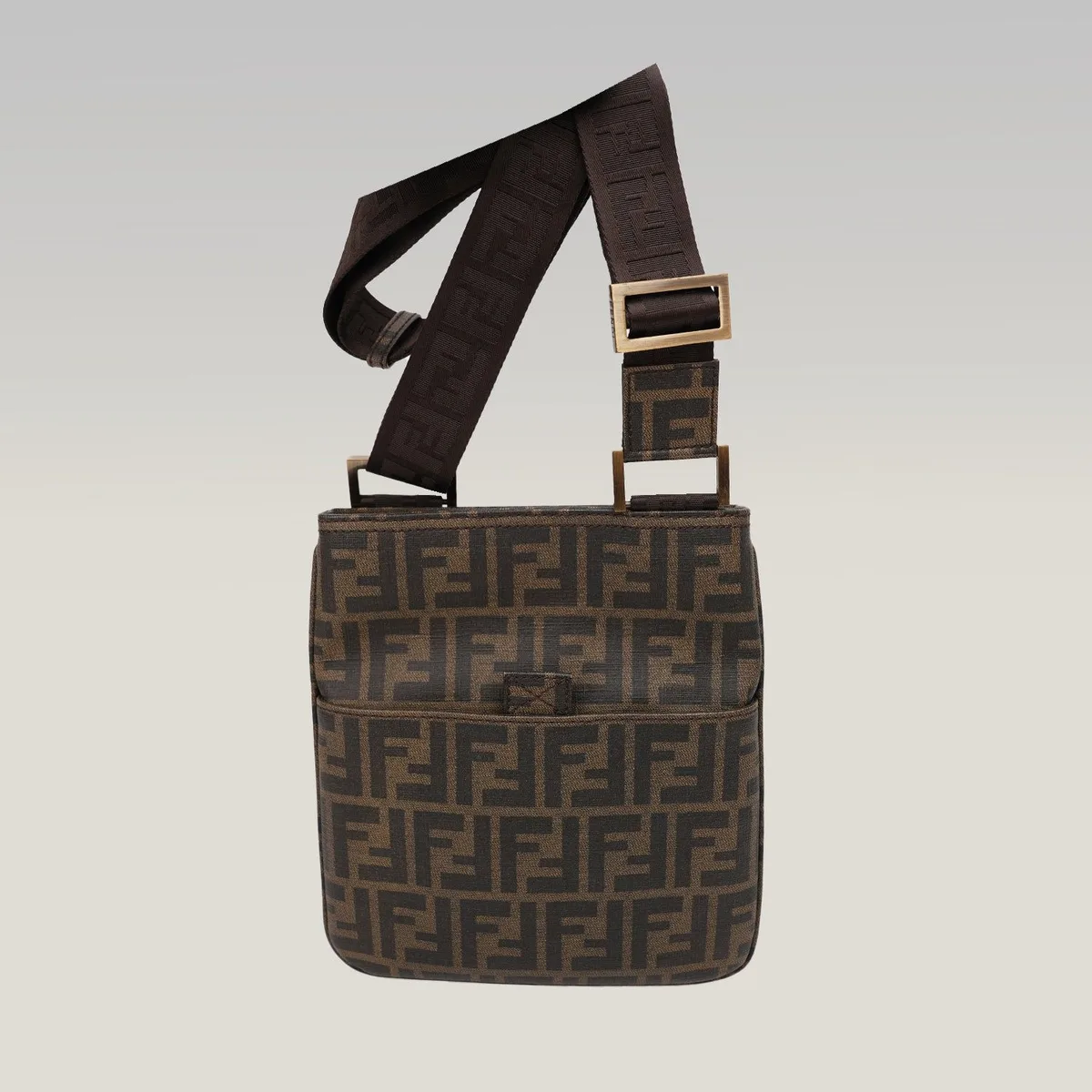 Fendi Zucca Shoulder Bag in Brown, photo 2
