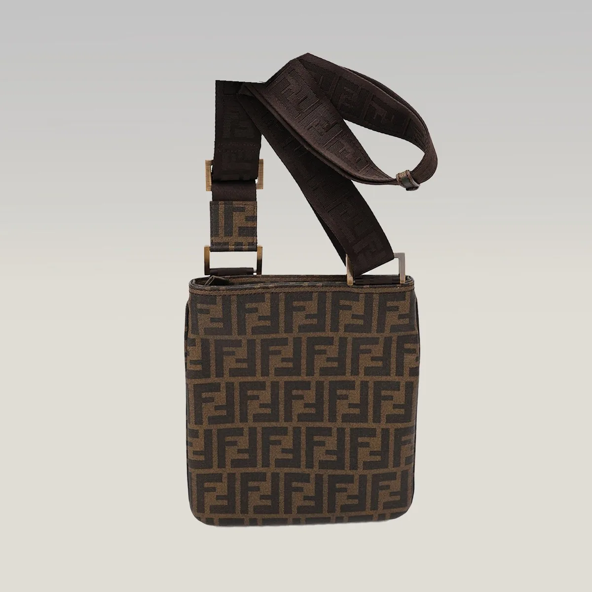 Fendi Zucca Shoulder Bag in Brown, photo 3