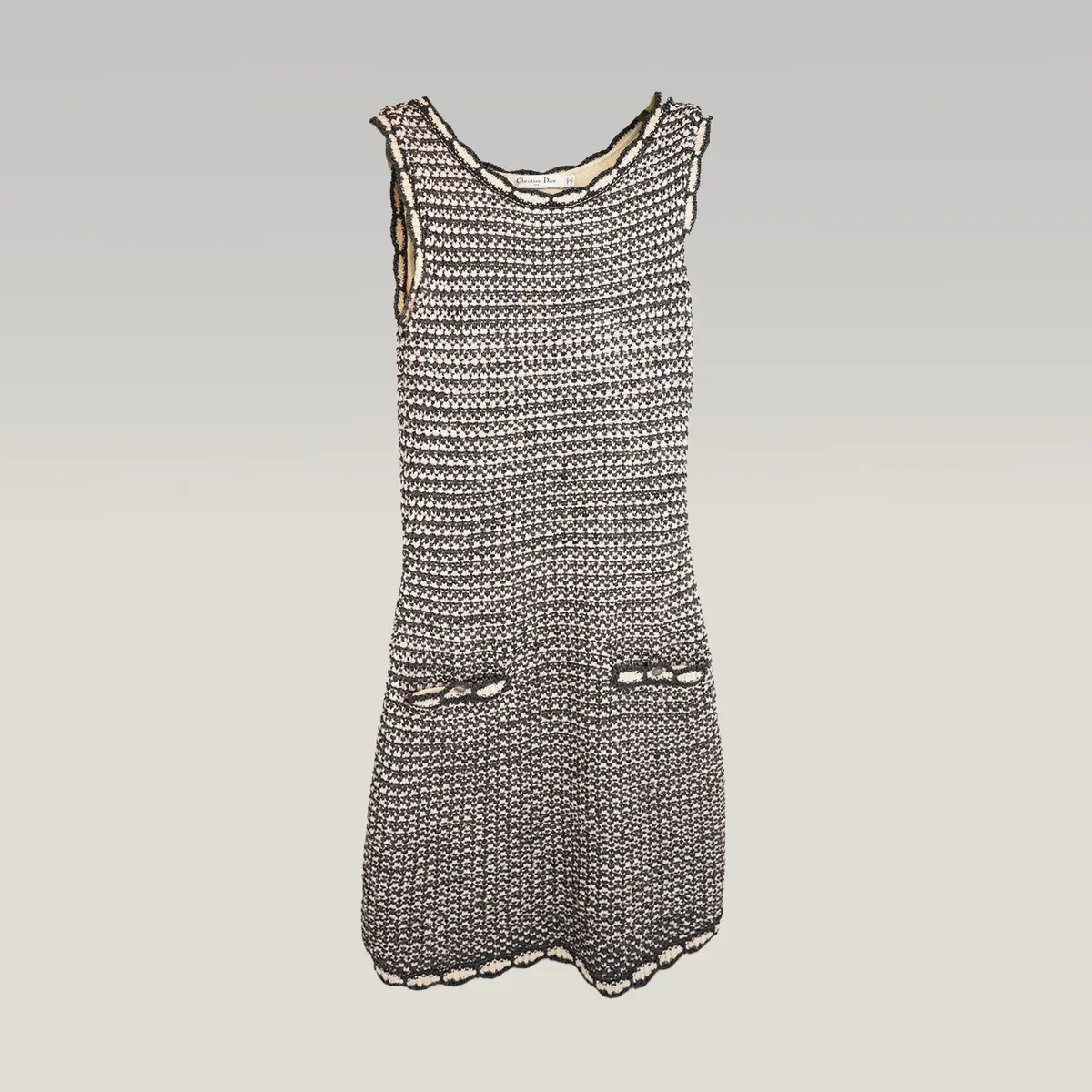 Dior Knit Dress and Cardigan Set in Grey and Cream, photo 3
