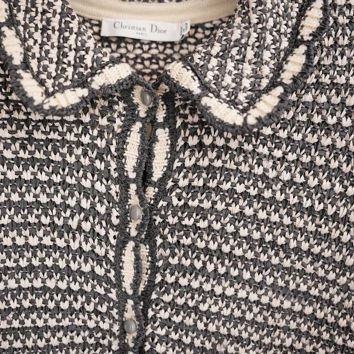 Dior Knit Dress and Cardigan Set in Grey and Cream, photo 4